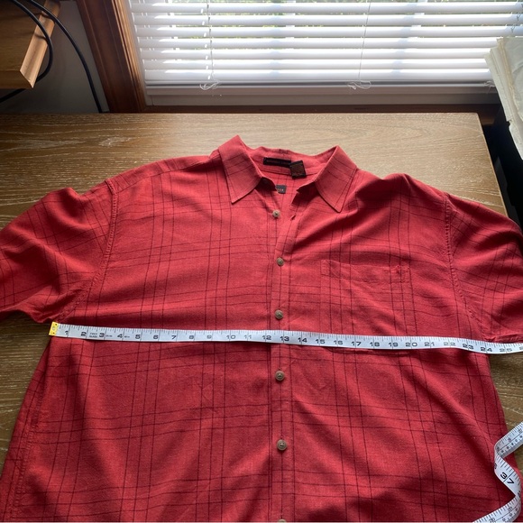 Van Heusen Linen Blend Plaid Button Down Men’s Short Sleeve Shirt Size XLT - Picture 7 of 10